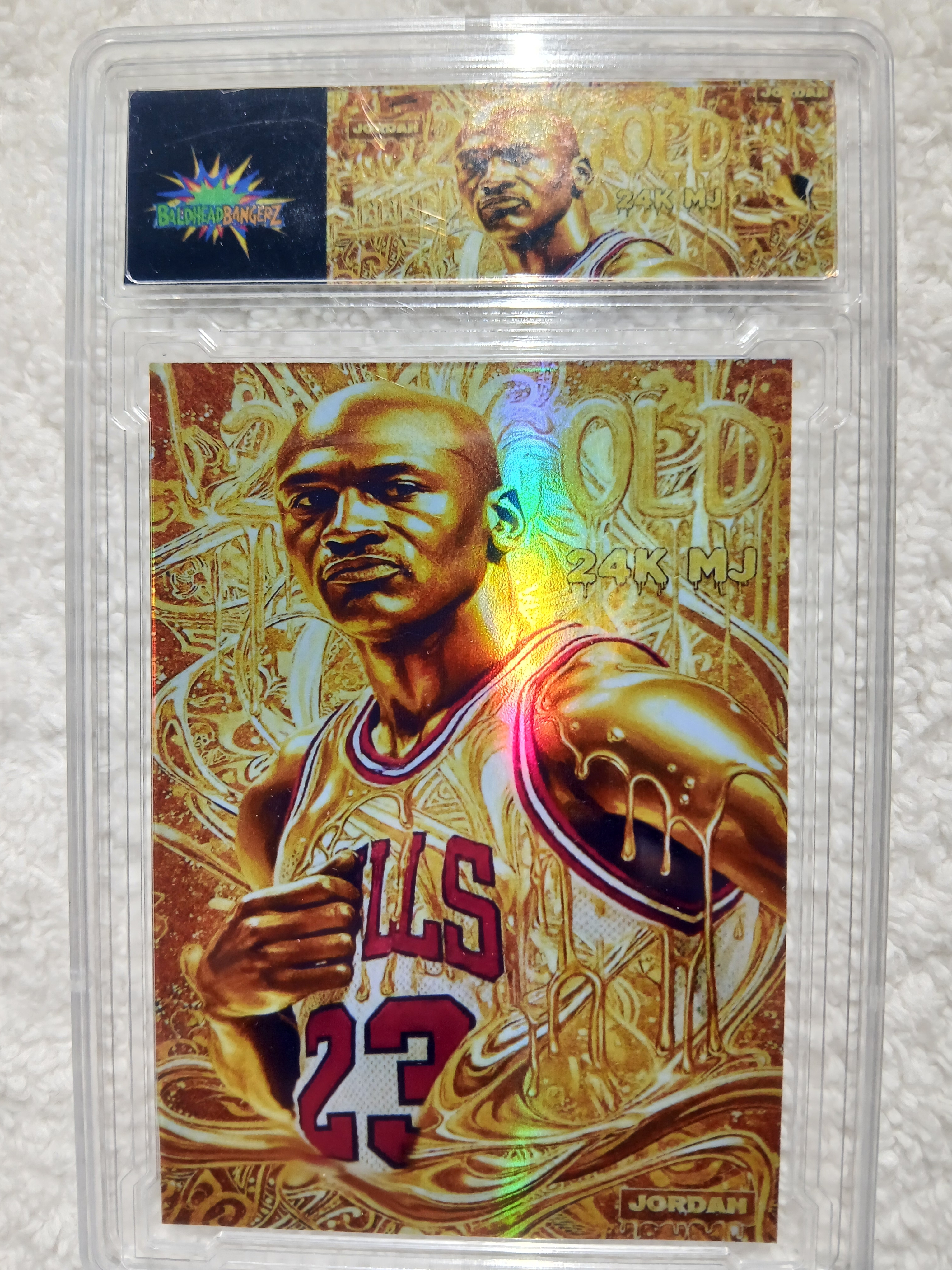 Jordan Michael Jordan 23 Rare Gold Holographic Collectible Card Baldheadbangerz